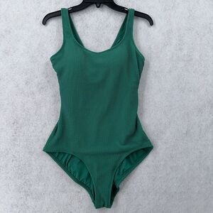 Time and True One-piece Swimsuit Womens 1X Kelly green‎ RIBBED Modest